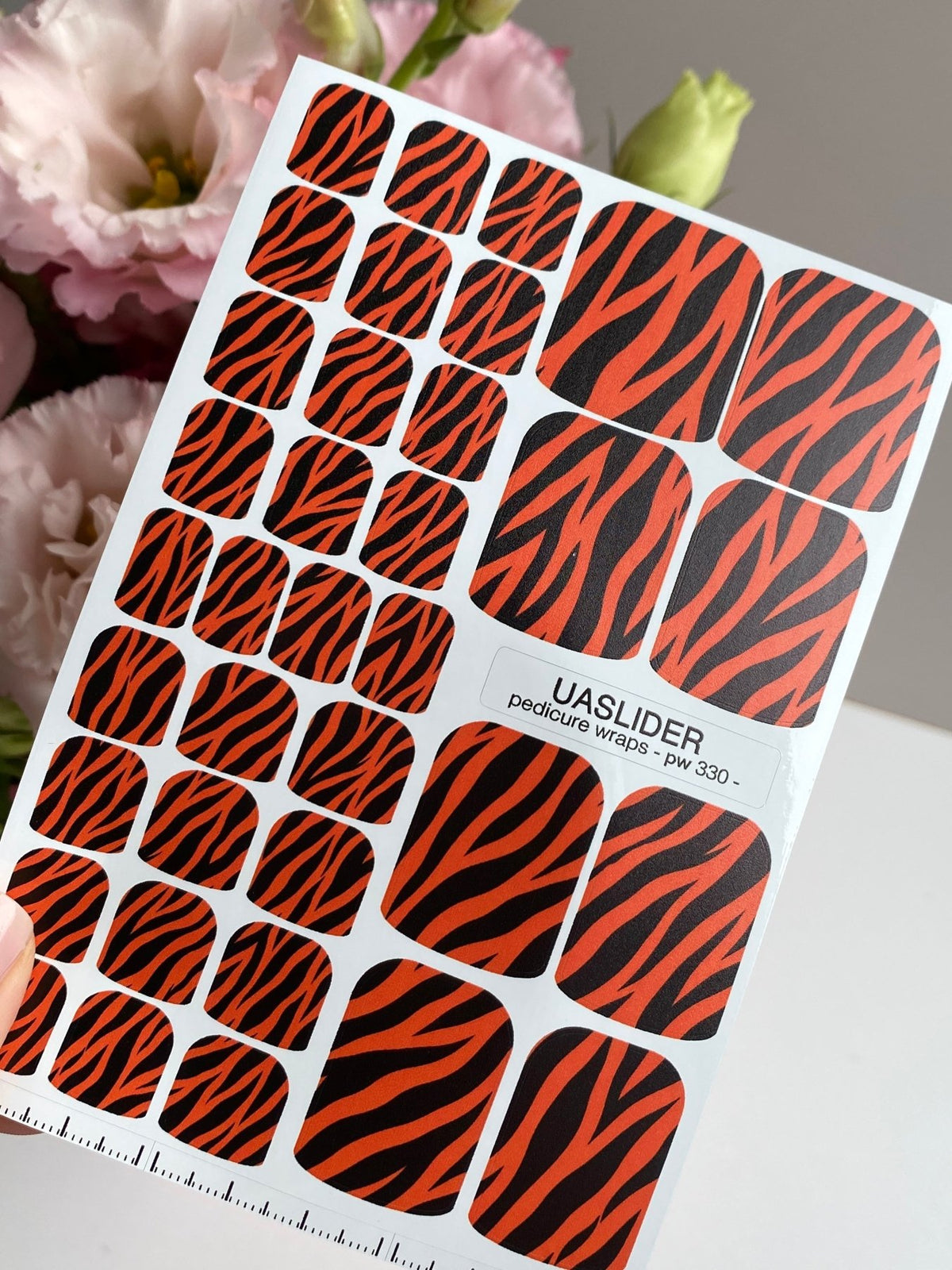 Orange Tiger Pedicure Wraps — Black Animal Print | pw-330 - UASLIDER