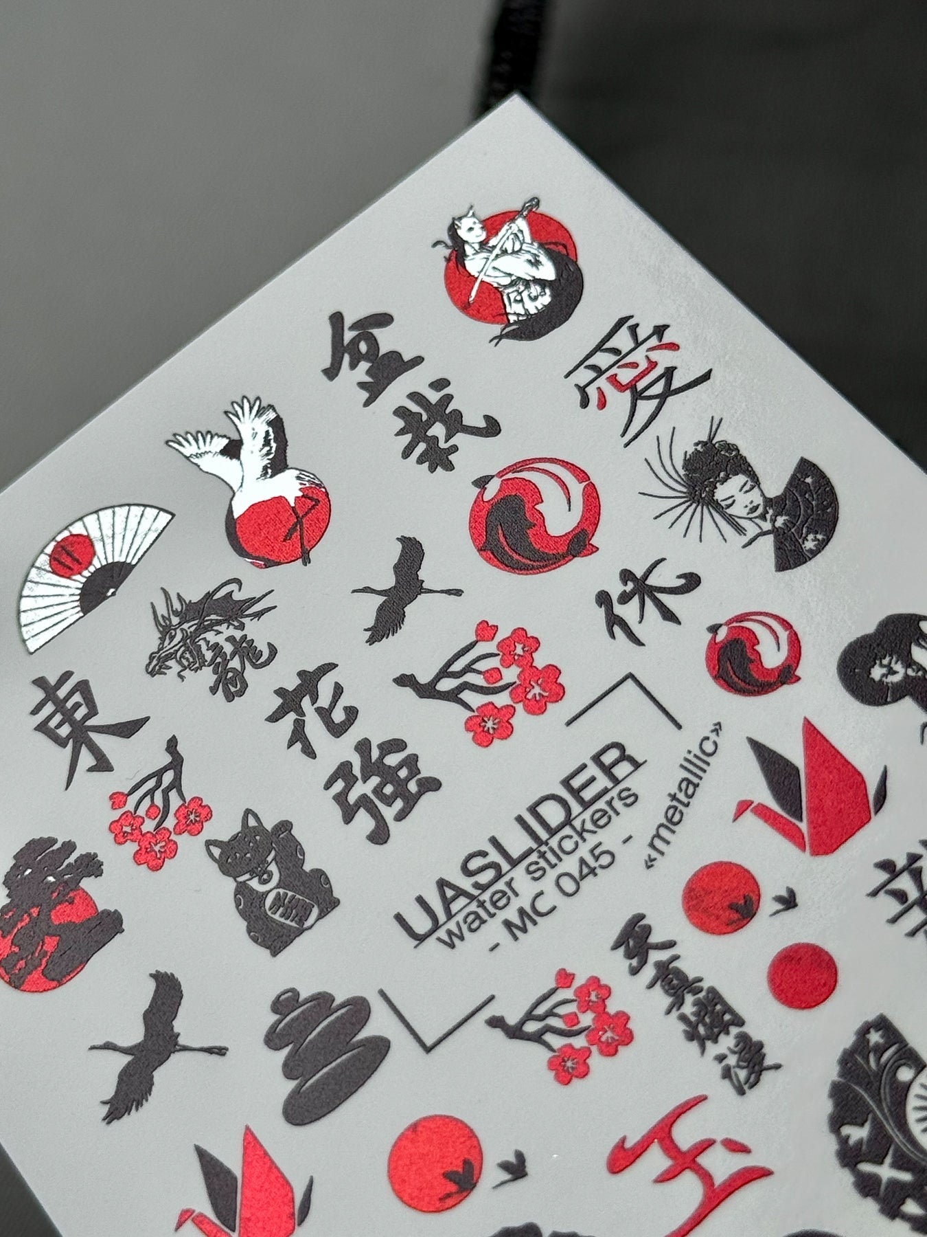 Oriental Nail Decals — Geisha, Maneki-Neko & Kanji | MC-045 - UASLIDER