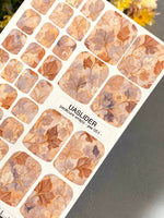 Ornamental Leaf Pedicure Nail Wraps — Rust & Lavender Art Nouveau | PW-051 - UASLIDER