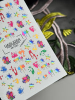 Paint Splatter Nail Decals — Rainbow Ink Drips & Stars | MC-060 - UASLIDER
