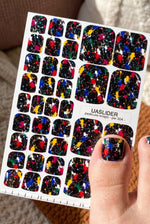 Paint Splatter Pedicure Wraps — Colorful Abstract Print | pw-304 - UASLIDER