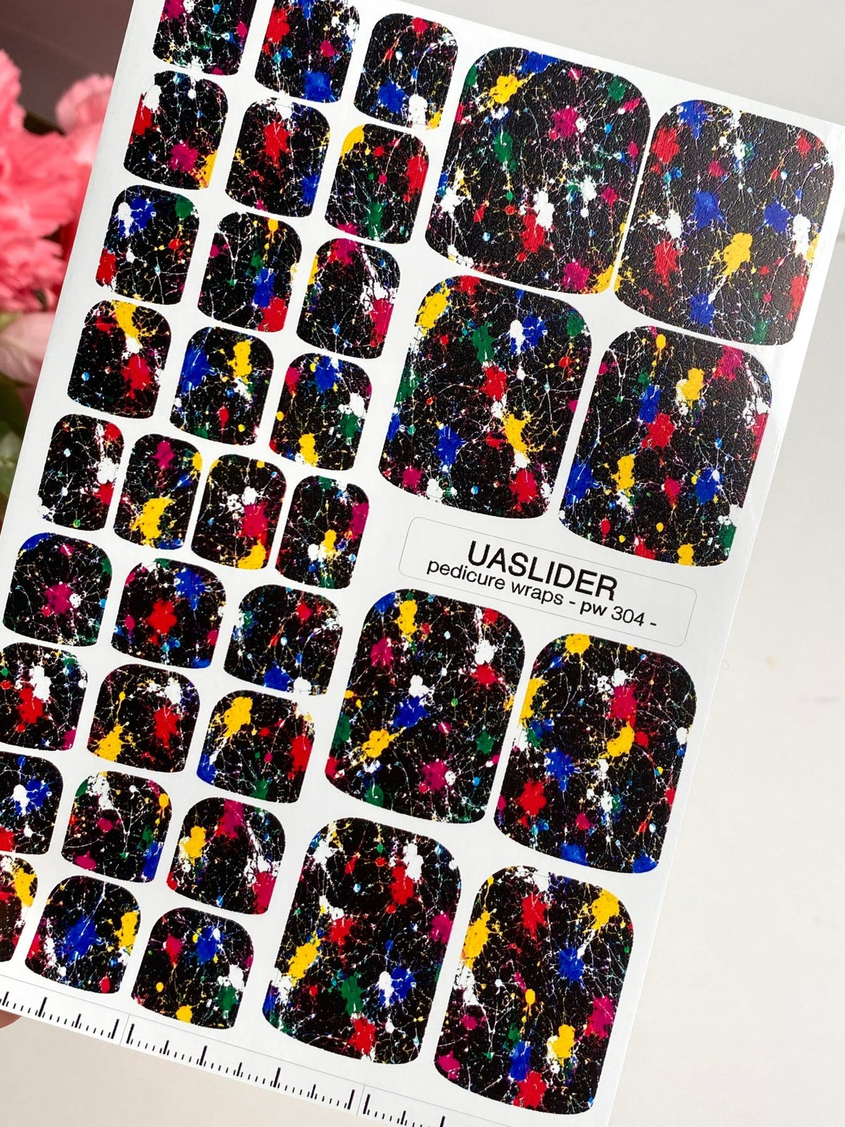 Paint Splatter Pedicure Wraps — Colorful Abstract Print | pw-304 - UASLIDER