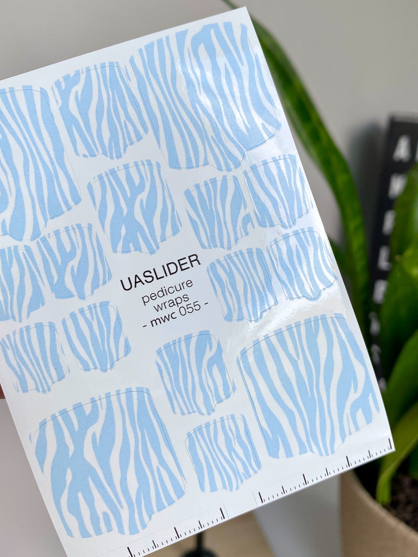 Pastel Blue Zebra Pedicure Nail Wraps — Soft Animal Print | MWC-055 - UASLIDER
