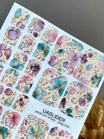 Pastel Floral Pedicure Wraps — Gold Foil | pwg-059 - UASLIDER