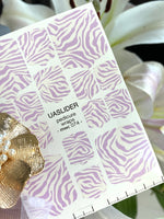 Pastel Lilac Zebra Pedicure Nail Wraps — Soft Purple & White Stripes | MWC-074 - UASLIDER