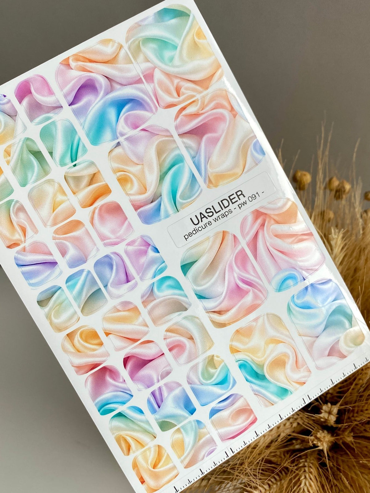 Pastel Satin Pedicure Wraps — Soft Silk Fold Design | pw-091 - UASLIDER