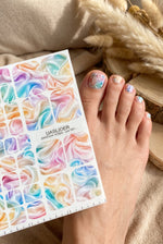 Pastel Satin Pedicure Wraps — Soft Silk Fold Design | pw-091 - UASLIDER
