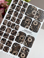 Patchwork Pedicure Wraps — Flowers, Hearts & Leopard | pw-351 - UASLIDER