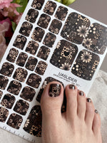 Patchwork Pedicure Wraps — Flowers, Hearts & Leopard | pw-351 - UASLIDER
