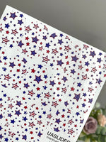 Patriotic Star Manicure Wraps — Red, White & Blue | mw-317 - UASLIDER