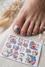Pedicure nail wrap films mwf-050 | Nail Wrap Films for Pedicure | Koi Fish Design with Gold Foil - UASLIDER