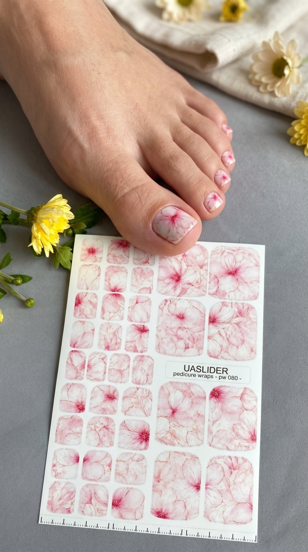 Pedicure Wraps — Blush Marble Petal | PW-080 - UASLIDER