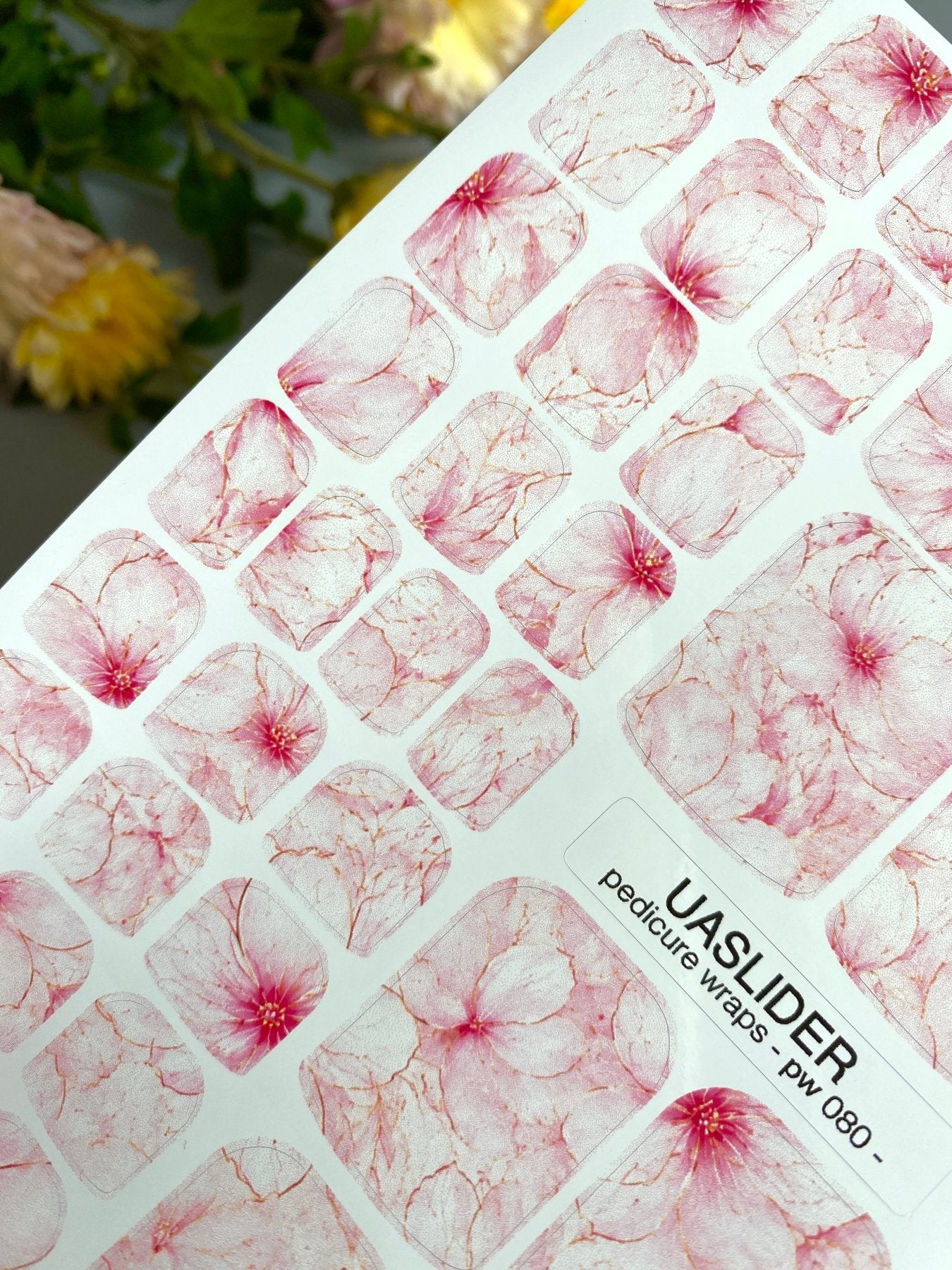 Pedicure Wraps — Blush Marble Petal | PW-080 - UASLIDER