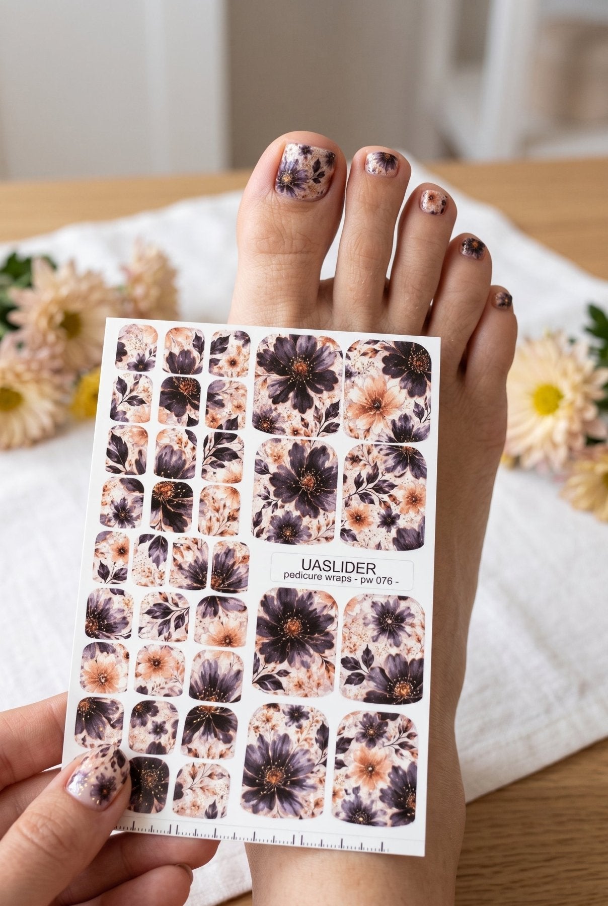 Pedicure Wraps — Bold Dahlia Bloom | PW-076 - UASLIDER