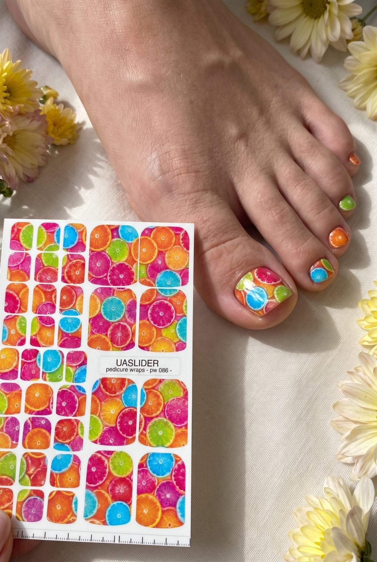 Pedicure Wraps — Citrus Slice Rainbow | PW-086 - UASLIDER