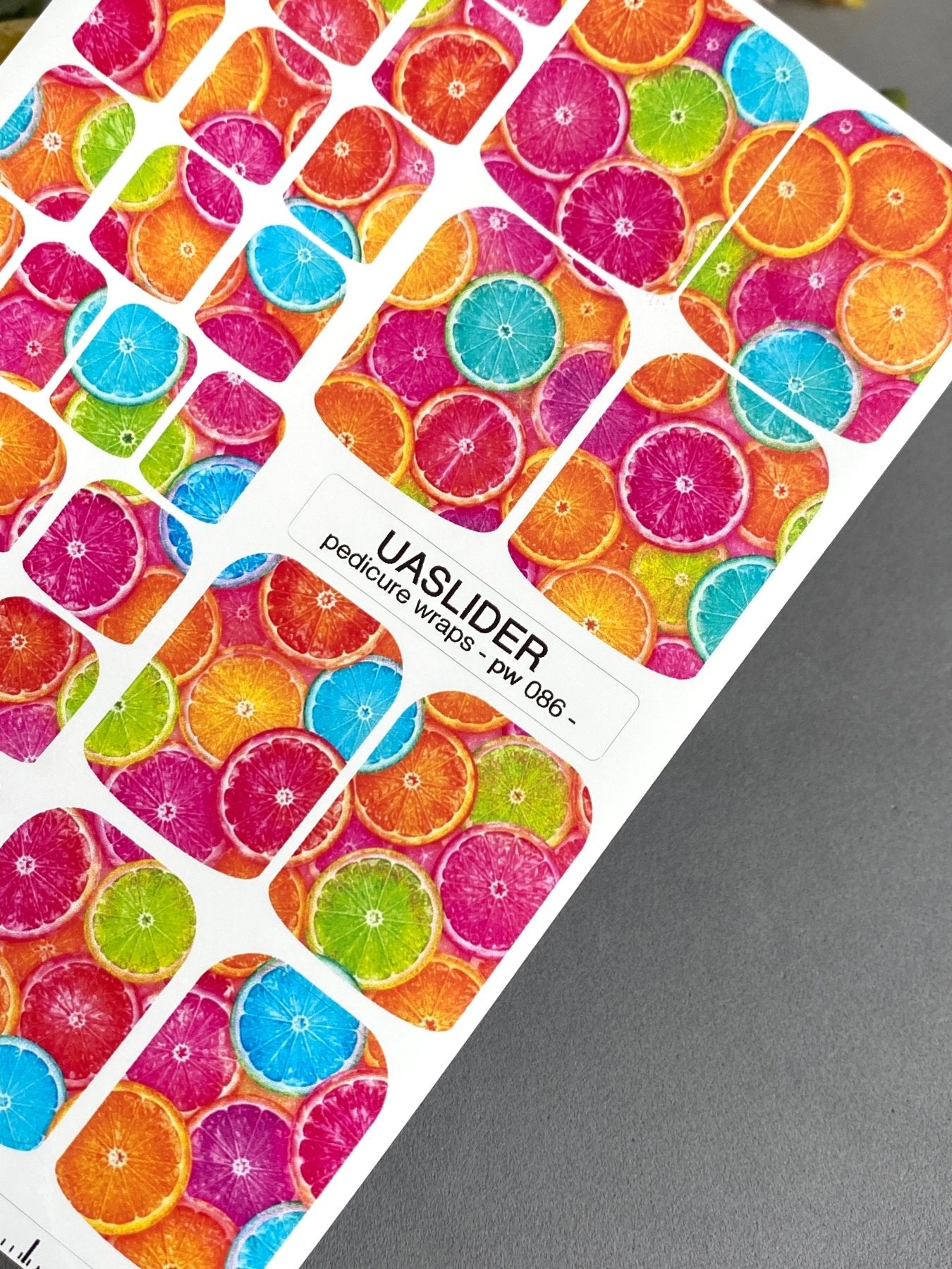 Pedicure Wraps — Citrus Slice Rainbow | PW-086 - UASLIDER