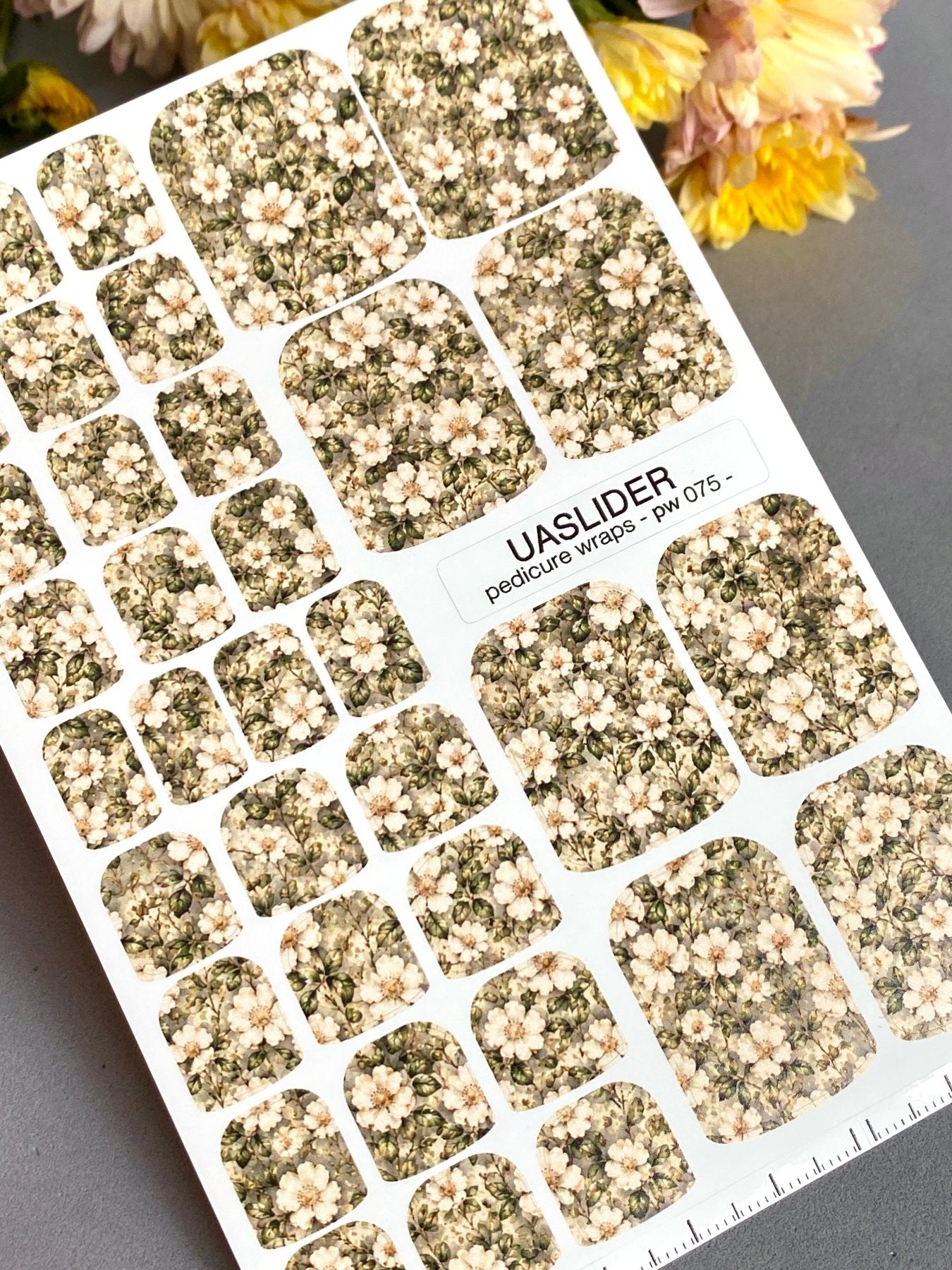 Pedicure Wraps — Ditsy Wild Rose Print | PW-075 - UASLIDER