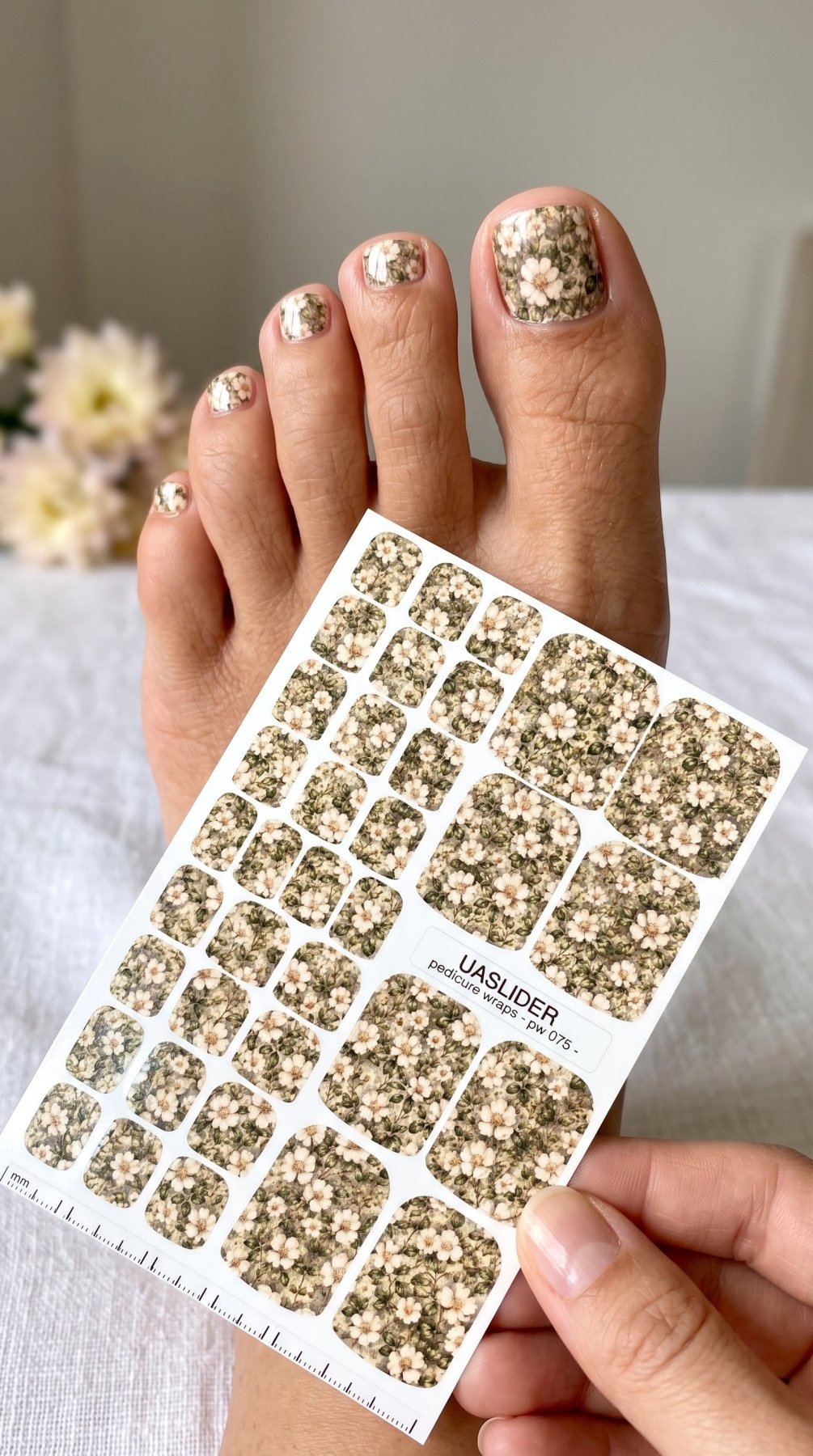Pedicure Wraps — Ditsy Wild Rose Print | PW-075 - UASLIDER
