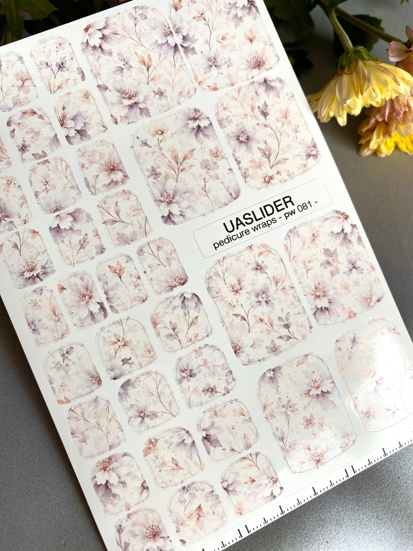 Pedicure Wraps — Faded Lilac Botanical | PW-081 - UASLIDER