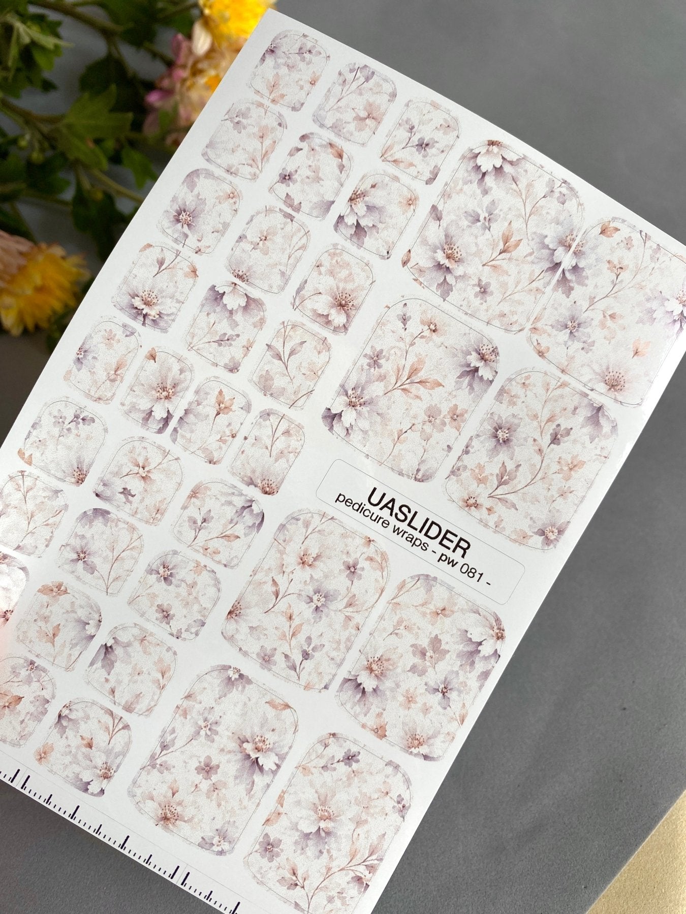 Pedicure Wraps — Faded Lilac Botanical | PW-081 - UASLIDER