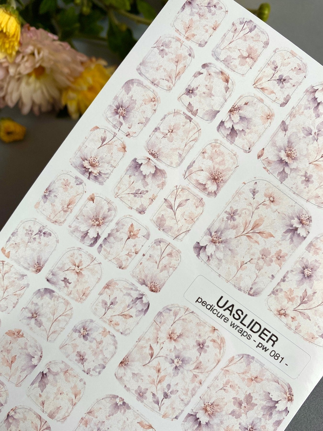 Pedicure Wraps — Faded Lilac Botanical | PW-081 - UASLIDER