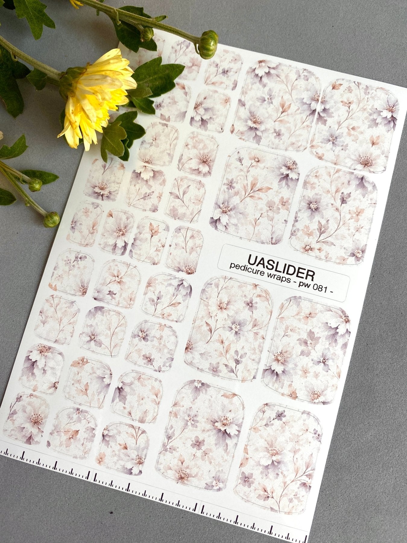 Pedicure Wraps — Faded Lilac Botanical | PW-081 - UASLIDER