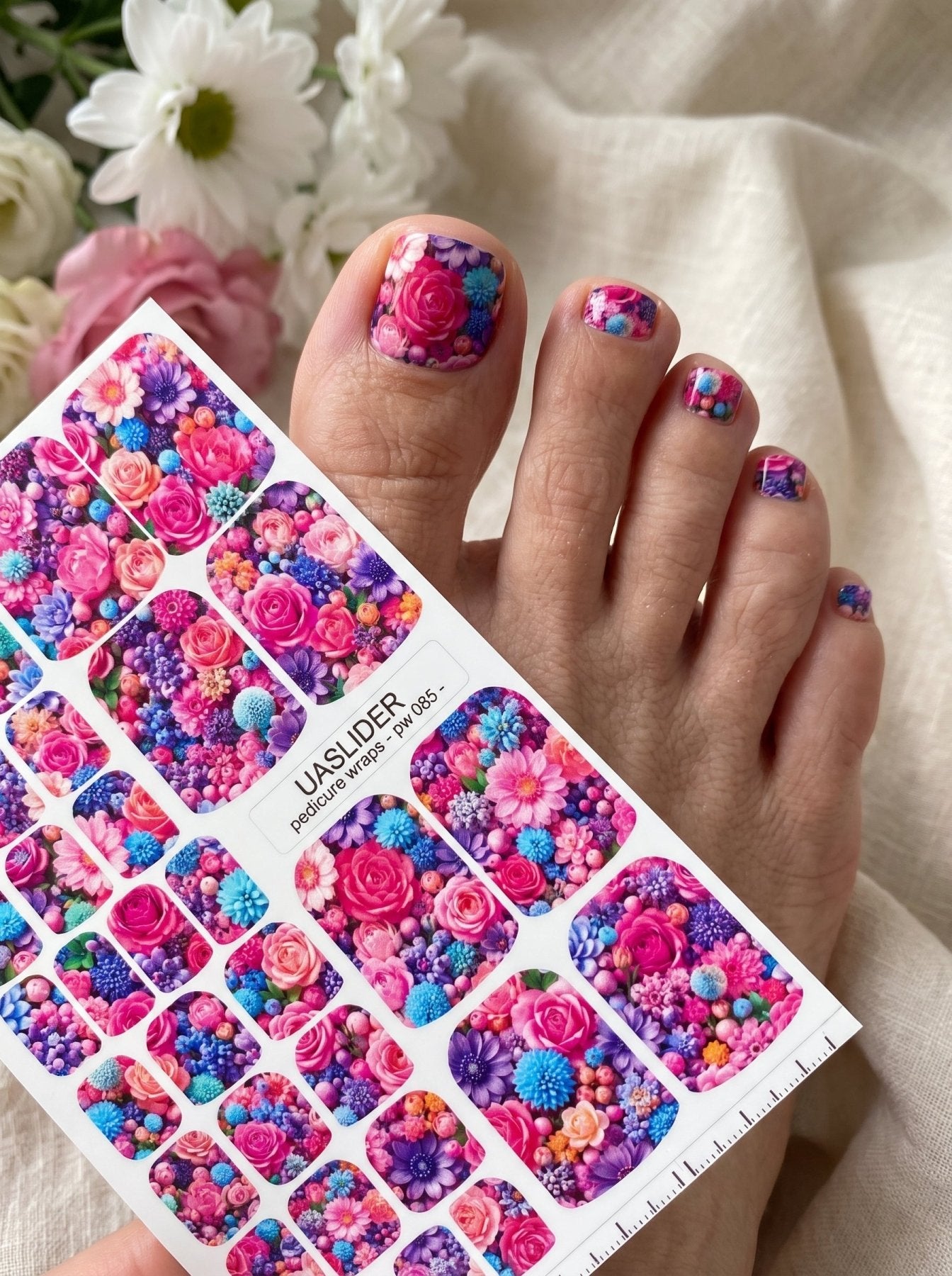 Pedicure Wraps — Photoreal Bouquet Burst | PW-085 - UASLIDER