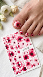 Pedicure Wraps — Sheer Poppy Bloom | PW-082 - UASLIDER