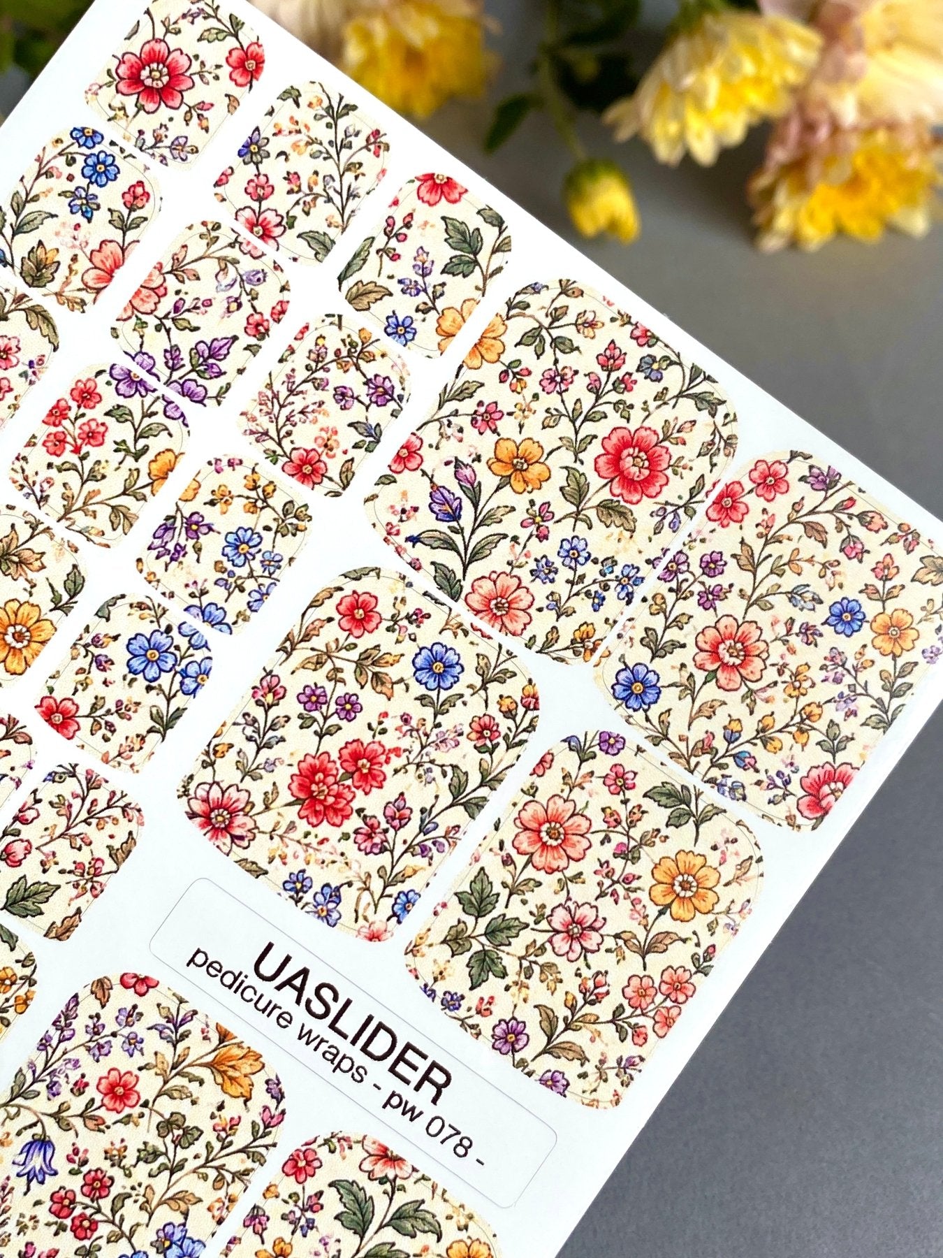 Pedicure Wraps — Vintage Ditsy Floral | PW-078 - UASLIDER