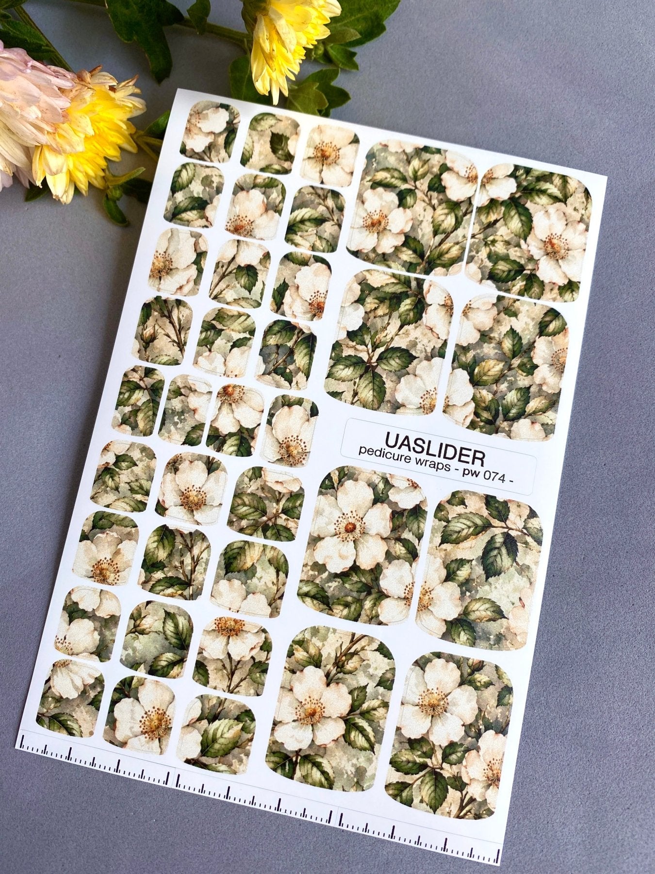 Pedicure Wraps — Vintage Wild Rose Botanical | PW-074 - UASLIDER