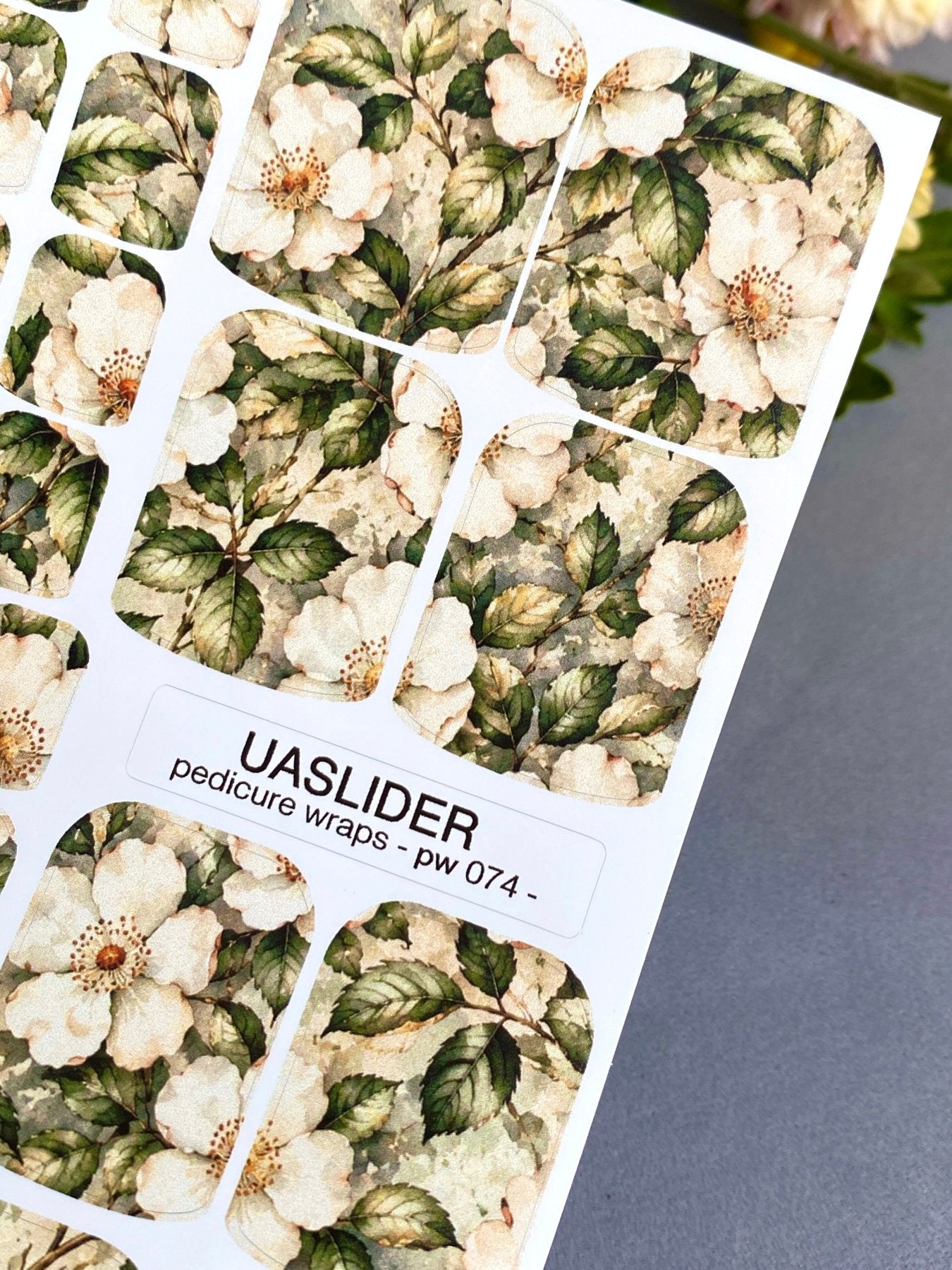 Pedicure Wraps — Vintage Wild Rose Botanical | PW-074 - UASLIDER