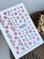 Peony Nail Decals — Pink Floral Bouquets & Gold Foil | NCg-171 - UASLIDER
