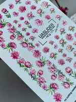 Peony Nail Decals — Pink Floral Bouquets & Gold Foil | NCg-171 - UASLIDER