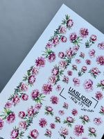 Peony Nail Decals — Pink Floral Bouquets & Gold Foil | NCg-171 - UASLIDER