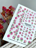 Peony Nail Decals — Pink Floral Bouquets & Gold Foil | NCg-171 - UASLIDER