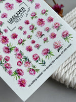 Peony Nail Decals — Pink Floral Bouquets & Gold Foil | NCg-171 - UASLIDER