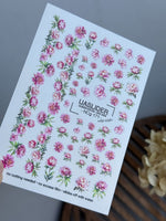 Peony Nail Decals — Pink Floral Bouquets & Gold Foil | NCg-171 - UASLIDER