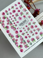 Peony Nail Decals — Pink Floral Bouquets & Gold Foil | NCg-171 - UASLIDER