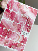 Pink Agate Manicure Nail Wraps — Blush & Rose Beige | mw-042 - UASLIDER