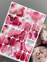 Pink Agate Manicure Wraps — Raspberry & Blush Marble | mw-043 - UASLIDER