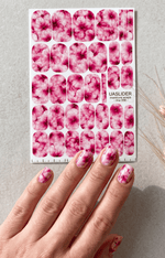 Pink Floral Manicure Nail Wraps — Watercolor Flowers | mw-056 - UASLIDER