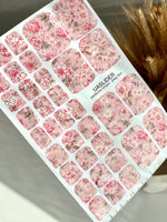 Pink Floral Pedicure Nail Wraps — Gold Foil Garden | pwg-064 - UASLIDER