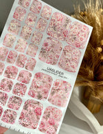 Pink Floral Pedicure Nail Wraps — Gold Foil Garden | pwg-064 - UASLIDER