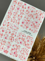Pink Floral Pedicure Nail Wraps — Soft Petal Pattern | pw-092 - UASLIDER