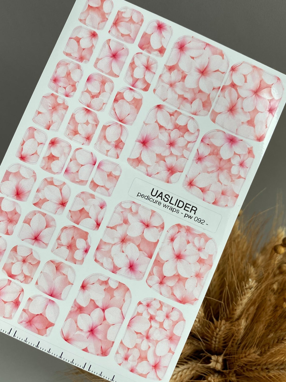 Pink Floral Pedicure Nail Wraps — Soft Petal Pattern | pw-092 - UASLIDER