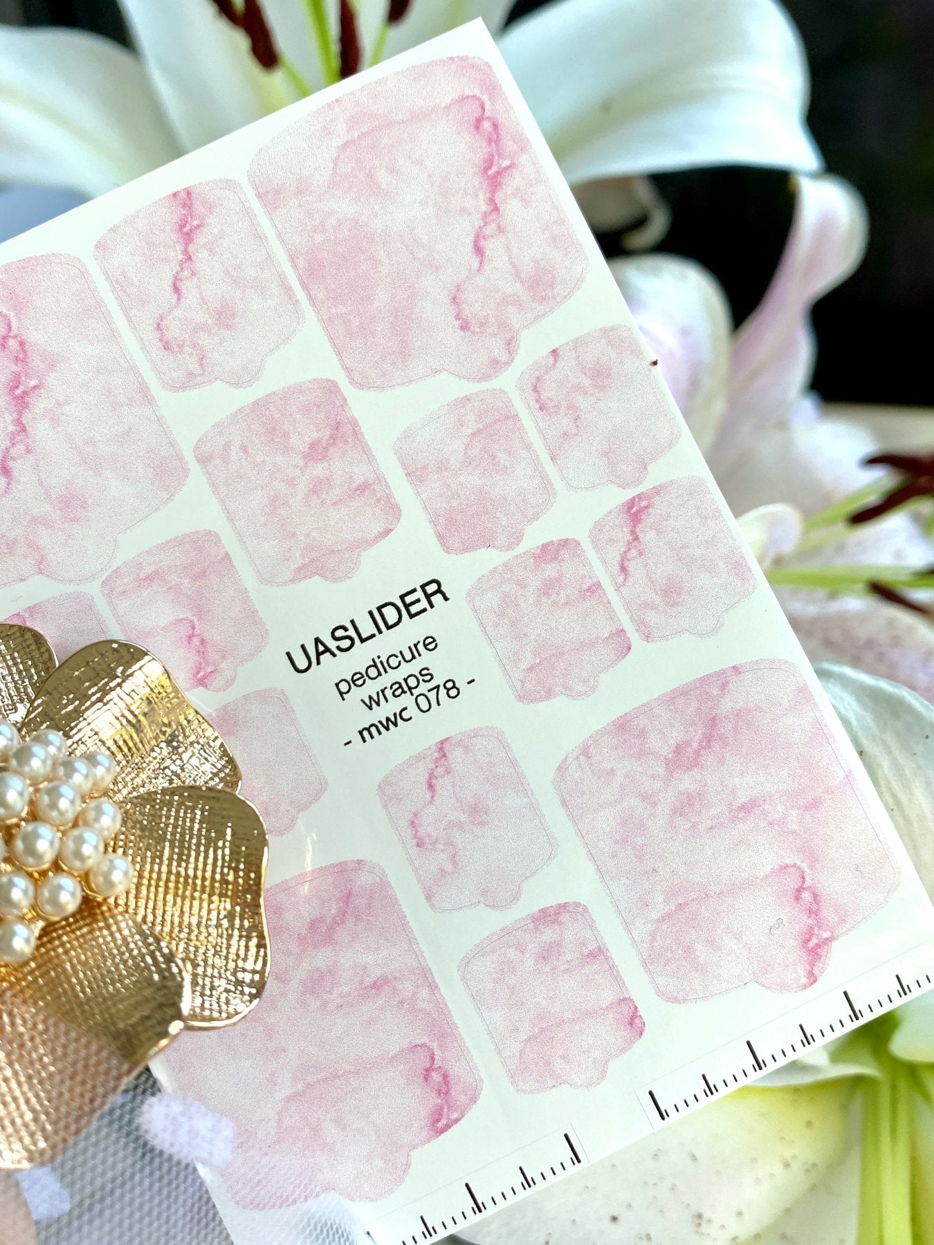 Pink Marble Pedicure Nail Wraps — Blush Watercolor Marble | MWC-078 - UASLIDER