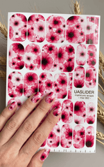 Pink Poppy Manicure Wraps — Watercolor Floral | mw-082 - UASLIDER