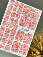 Pink Rose Pedicure Wraps — Layered Floral Pattern | pw-093 - UASLIDER