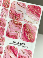 Pink Watercolor Marble Pedicure Wraps — Gold Foil | pwg-042 - UASLIDER