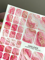 Pink Watercolor Marble Pedicure Wraps — Gold Foil | pwg-042 - UASLIDER